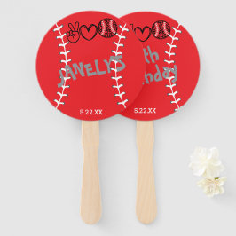 Peace Liebe Softball Geburtstag Fächer