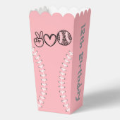 Peace Liebe Softball Geburtstag Geschenkschachtel (Rückseite)