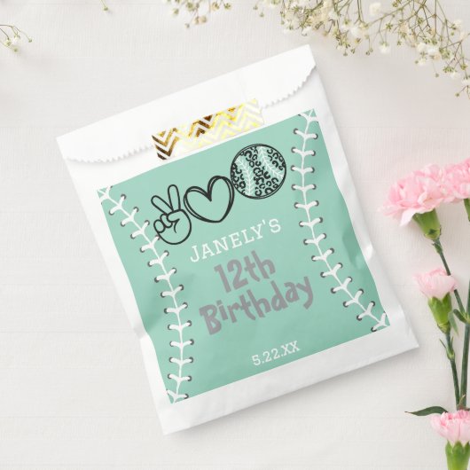 Peace Liebe Softball Geburtstag Geschenktütchen (Versiegelt)