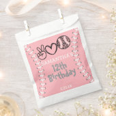 Peace Liebe Softball Geburtstag Geschenktütchen (Ausgeschnitten)