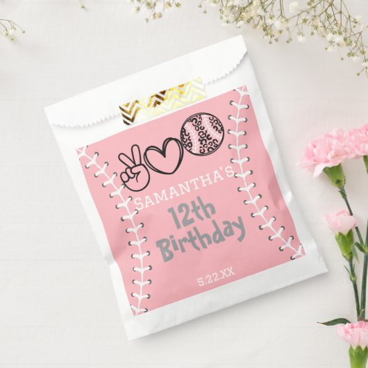 Peace Liebe Softball Geburtstag Geschenktütchen (Versiegelt)