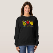 Peace Liebe & Softball Heart Player Coach Sweatshirt (Vorne ganz)