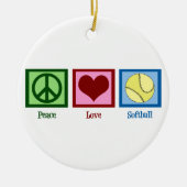 Peace Liebe Softball Keramikornament (Vorne)