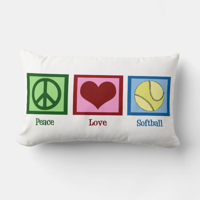 Peace Liebe Softball Lendenkissen (Vorderseite)