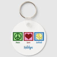 Peace Liebe Softball Player Personalisiert