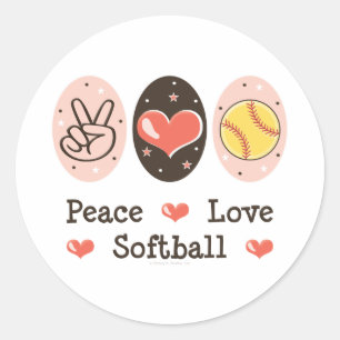 Peace Liebe Softball Sticker
