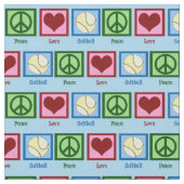 Peace Liebe Softball Stoff (Nahaufnahme)