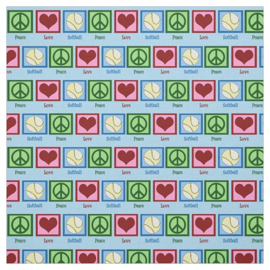 Peace Liebe Softball Stoff (Muster)