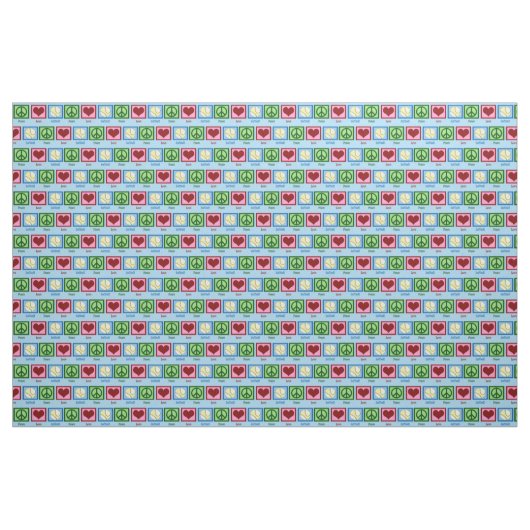 Peace Liebe Softball Stoff (Fat Quarter (45,7 x 55,9 cm))