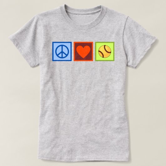 Peace Liebe Softball T-Shirt (Design vorne)