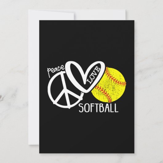 Peace Liebe Softball Vector SKY Dankeskarte (Vorderseite)