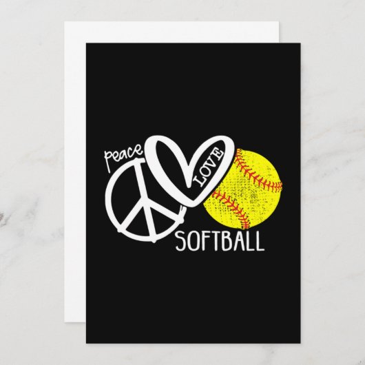 Peace Liebe Softball Vector SKY Dankeskarte (Vorne/Hinten)