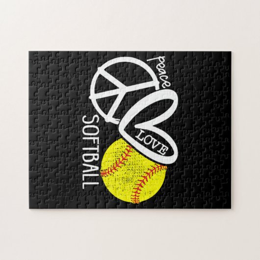 Peace Liebe Softball Vector SKY Puzzle (Horizontal)
