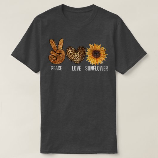 Peace Liebe Sonnenblume 70er Hippie Sunshine Peace T-Shirt (Design vorne)