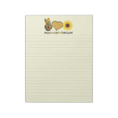 Peace Liebe Sonnenblumen Linken Notepad Notizblock (Rotiert)