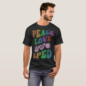 PEACE LIEBE SPED Retro Bildung Groovy T-Shirt (Vorne ganz)