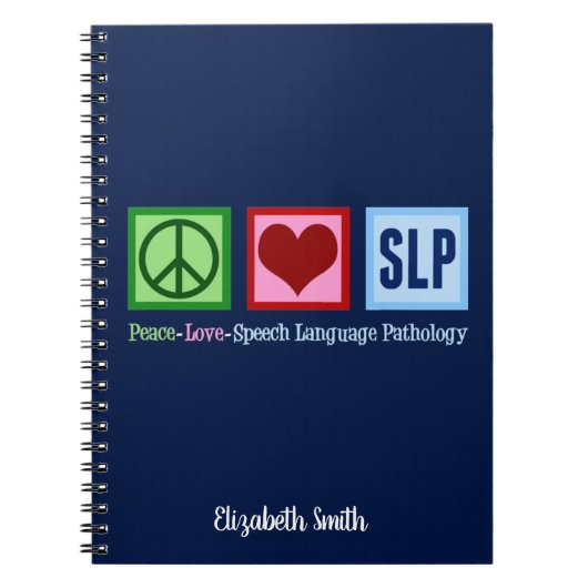 Peace Liebe Speech Language Pathology SLP Custom Notizblock (Vorderseite)