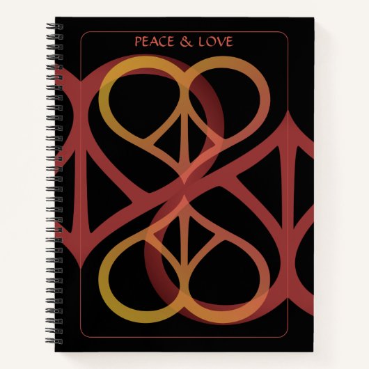 Peace & Liebe Spiral Notebook Notizblock (Vorderseite)