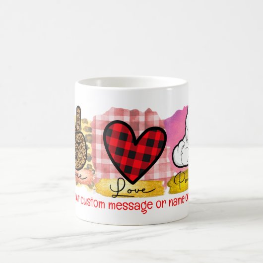 Peace Liebe Spitz Haustier Valentinstag Kaffeetasse (Mittel)