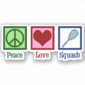 Peace Liebe Squash Player Racquet Sports Aufkleber (Vorderseite)