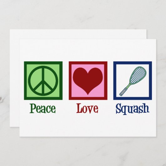 Peace Liebe Squash Player Weihnachten (Vorne/Hinten)