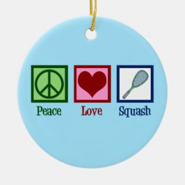Peace Liebe Squash Racquet Sports Keramik Ornament