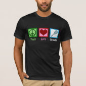 Peace Liebe Squash Racquet Sports T-Shirt (Vorderseite)