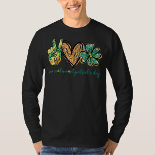 Peace Liebe St Patrick Day Glitzer Herbst Irish Lu T-Shirt