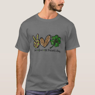 Peace Liebe St.Patrick's Day Lucky Clover Boys Gir T-Shirt