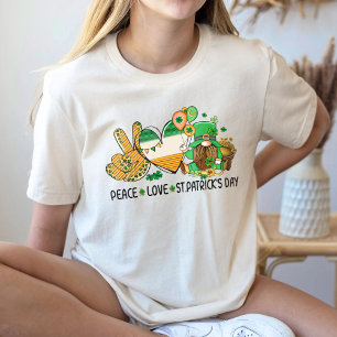 Peace Liebe St. Patricks Day Shirt, Kleeblatt T-Shirt