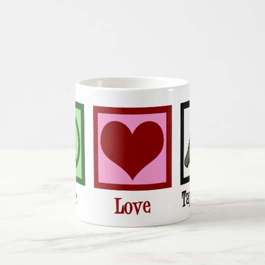 Peace Liebe Steche Tanz Kaffeetasse (Mittel)