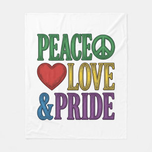Peace Liebe Stolz Vintage Gravur Vektor Design_1 Fleecedecke
