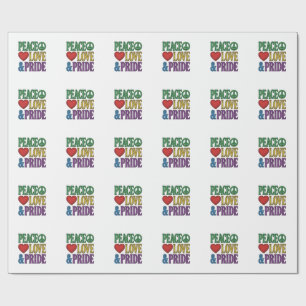 Peace Liebe Stolz Vintage Gravur Vektor Design_1 Geschenkpapier