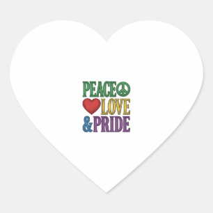 Peace Liebe Stolz Vintage Gravur Vektor Design_1 Herz-Aufkleber