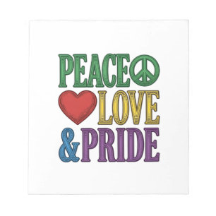 Peace Liebe Stolz Vintage Gravur Vektor Design_1 Notizblock
