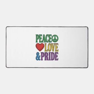 Peace Liebe Stolz Vintage Gravur Vektor Design_1 Schreibtischunterlage