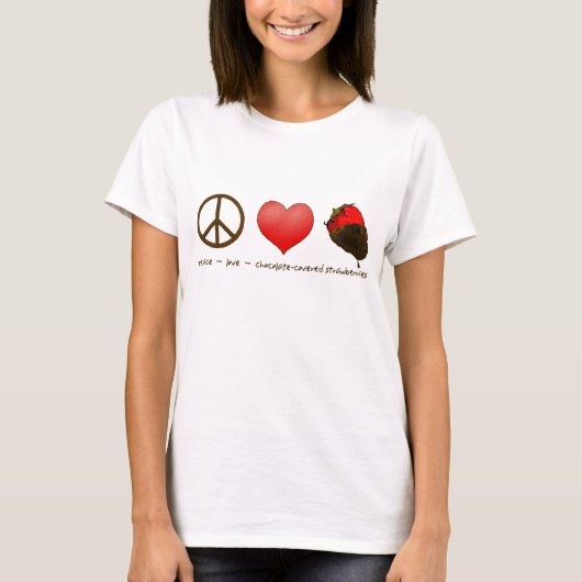 Peace Liebe Strawberries T-Shirt (Vorderseite)