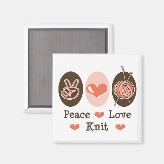Peace Liebe Strick Magnet (Vorderseite/Rückseite)