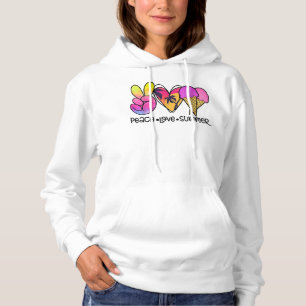 Peace Liebe Summer Ice Cream Beach Urlaub Hoodie
