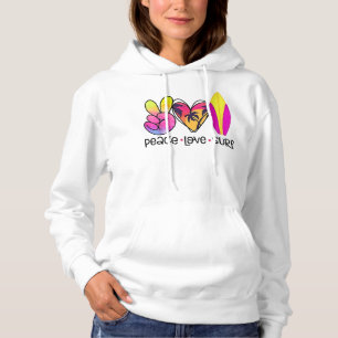 Peace Liebe Summer Surf Retro Urlaub Hoodie