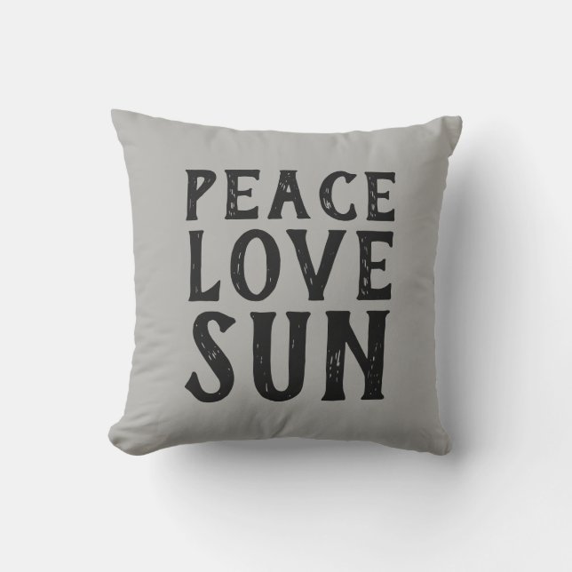 PEACE LIEBE SUN typografie | Kissen (Vorderseite)