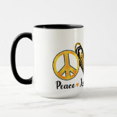"Peace, Liebe, Sunflower"-Kaffee Tasse (Links)