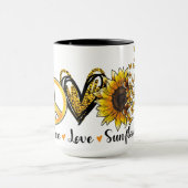 "Peace, Liebe, Sunflower"-Kaffee Tasse (Zentrum)