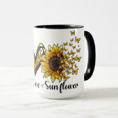 "Peace, Liebe, Sunflower"-Kaffee Tasse (VorderseiteRechts)