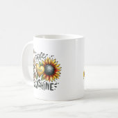 Peace Liebe Sunflower Personalisiert Kaffeetasse (Vorderseite Links)