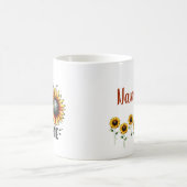 Peace Liebe Sunflower Personalisiert Kaffeetasse (Mittel)