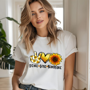 Peace Liebe Sunshine Moderne Sonnenblume Girly Chi Tri-Blend Shirt