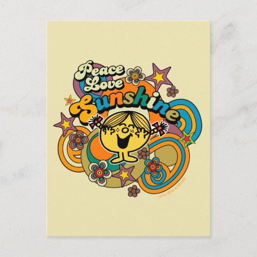 Peace Liebe Sunshine Postkarte (Vorderseite)