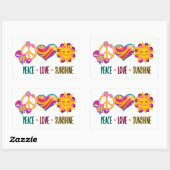 Peace Liebe Sunshine Rechteckiger Aufkleber (Blatt)