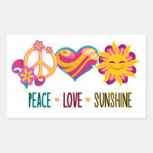 Peace Liebe Sunshine Rechteckiger Aufkleber (Vorderseite)